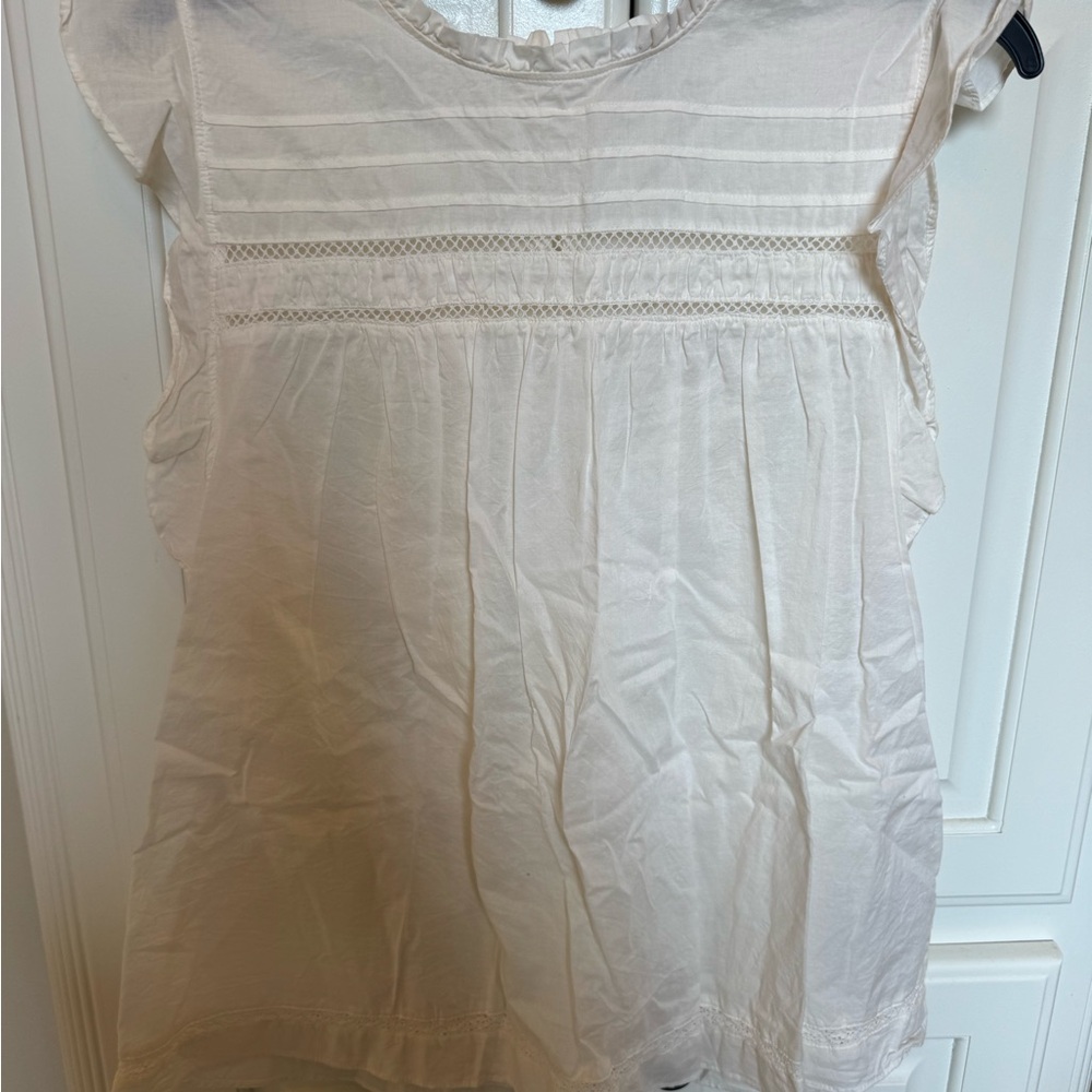 Old Navy off-White Cap Sleeve Smocked Blouse